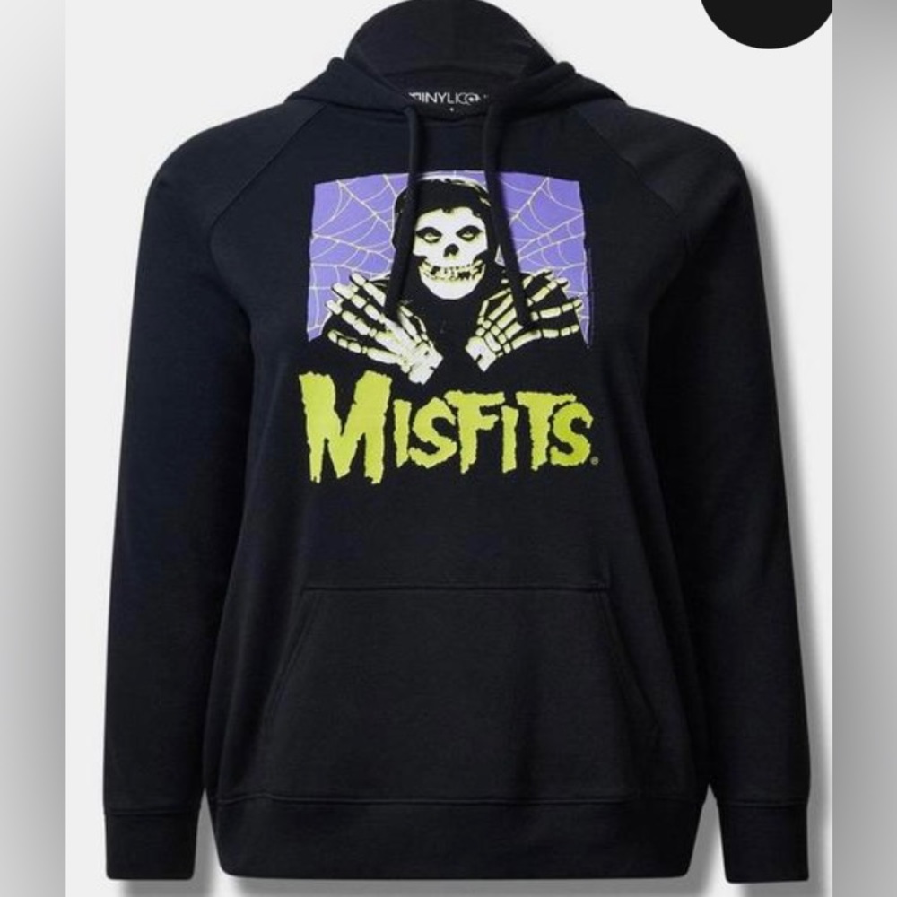 New Torrid Plus Size Misfits Skeleton Graphic Hoodie 4X 4 XL Black Purple Green